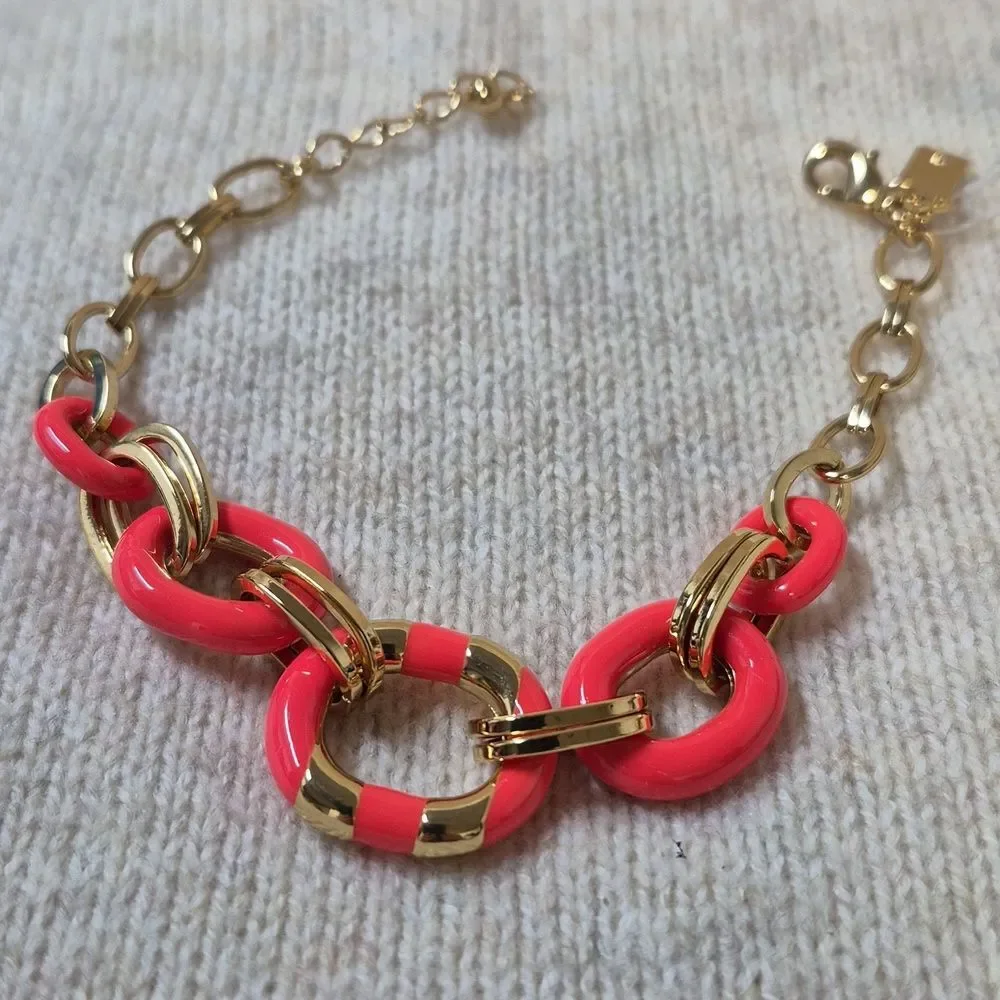 Kate Spade Mod Moment Geranium Link Bracelet - New - Picture 2 of 6